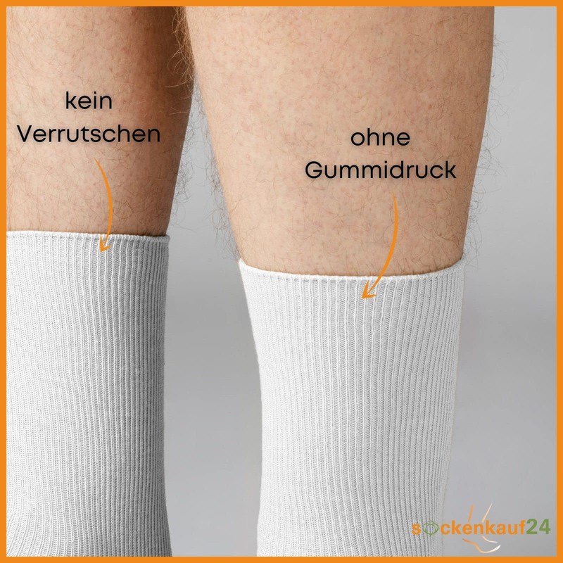 Sockenkauf24 12 Pairs Unisex Socks without Rubber Print 100% Cotton