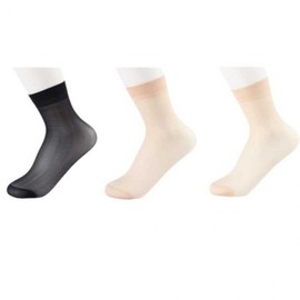 Women's Ankle Banded Stockings, Dark Nude Women's Stockings 6ea