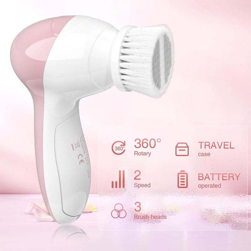 TOUCHBeauty TB-0525AP Facial Cleansing Brush, Face Brush with 3 Exfoliating