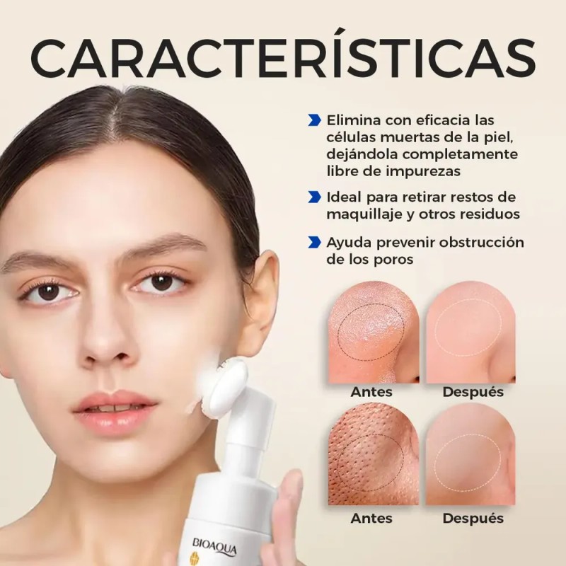 Bioaqua Limpiador Facial De Arroz 120ml Exfoliante Cepillo