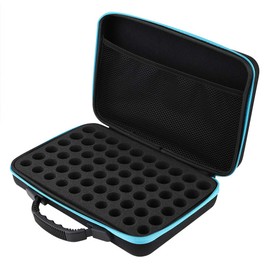 Essential Oils Carrying Case, 60 Grids Bottles Oils Carrying Case Hard Shell EVA Roller Bottle Organizer fit 60 Grid 5ml/10ml/15ml Bottle(Blue)