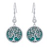 Tree of Life Dangle Drop Earrings, 925 Sterling Silver Moissanite