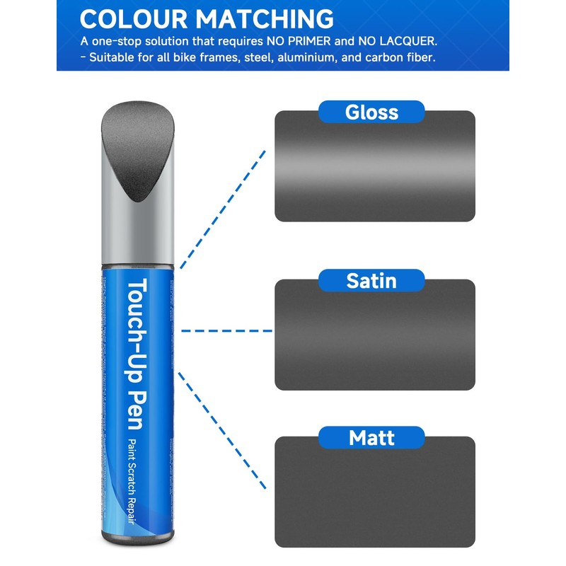 Anthracite Gloss Bike Touch Up Paint Compatible with Trek, Touch