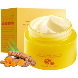 Turmeric Face Cream, Anti Aging Face Cream, Face Moisturiser for Nourishing & Firming, Dark Spot Remover for Women, Moisturiser Face Women & Men, Natural Turmeric Cream Skincare, 60g