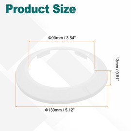 sourcing map Escutcheon Plate, 2Pcs 90mm - Fit 3.5" Outer Diameter Split Pipe Flange Water Pipe Cover Collar Decoration, PP Plastic Plumbing Cover Plates (White)