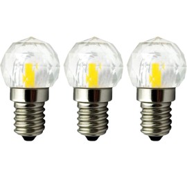 YDJoo E12 2W Crystal LED Light Bulb Dimmable COB Bulbs 20W Incandescent Equivalent Daylight White 6000K E12 Candelabra Base 200LM for Desk Lamps Ceiling Fan Chandelier Home Lighting, 3 Pack