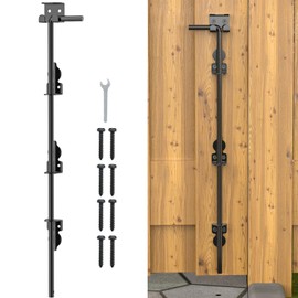 FMhotu 36" Cane Bolt Drop Rod for Gate, Heavy Duty Gate Latch for Wooden Fence Metal Gates, Gate Ground Stopper Hardware for Wood PVC Vinyl Metal Gates, 1 Pack
