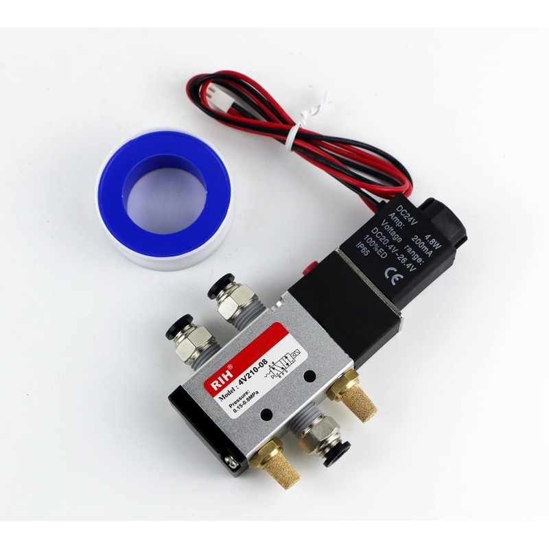 RIH Pneumatics Solenoid Valve 4V210-08 12V/24V/110V Series Single Coil Pilot-Operated