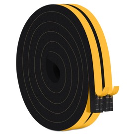 Trisiki Weatherproof Window Insulation Weather Stripping, Closed Cell Insulation Tape, Soundproof Door Weather Stripping Seal Strip, Adhesive Foam Tape, Dustproof, Air-Tight (1/2 in x 1/2 in x 26Ft)