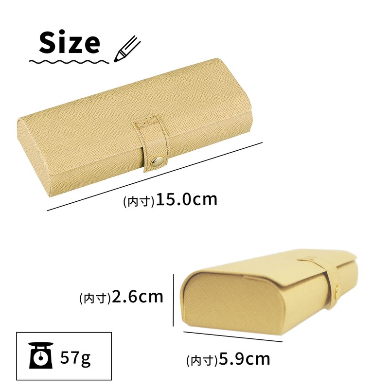 CHARMANT SH462 Glasses Case, Lightweight, Box-Shaped, Buttons, Magnet-free, Compact, Stylish,