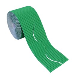 Bright Ideas Corrugated Border Roll for School Displays, Emerald, 10cm x 7.5m. BI7887.