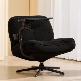 Swivel Accent Chair, Wide Criss Cross Lounge Living Room Chair, Blk