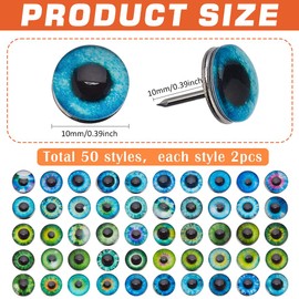 PH PandaHall 100pcs 50 Styles Eyeball Push Pins Mini Decorative Thumbtacks Dragon Cat Owl Bird Eye Wall Pins for Students Map Bulletin Board Calendar Photo Office Home School Supplies