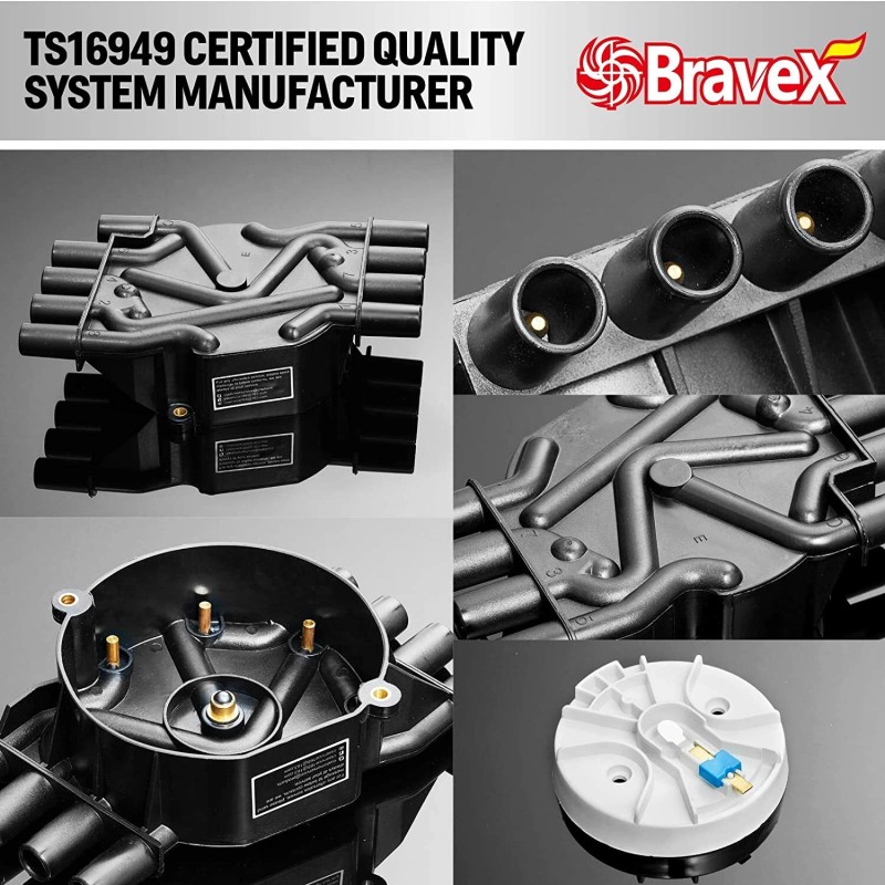Bravex Distributor Cap and Rotor Kit Brass Terminals For Chevy