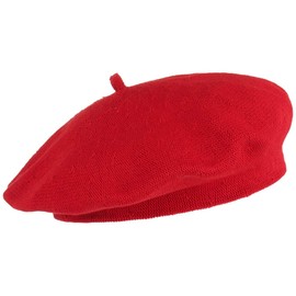 Lipodo Biskaya Cotton Basque Women's Beret Hat Made of 100% Cotton - Hat One Size (53-58 cm) - French Hat Spring/Summer, red