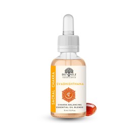 Devinez Sacral Chakra (Svadhishthana) Essential Oil Blend (15ml/0.50 fl oz) - Diffuser Blend with Red Carnelian Gemstone, Therapy Oil for Chakra Balance, Meditation, Yoga, Reiki Healing