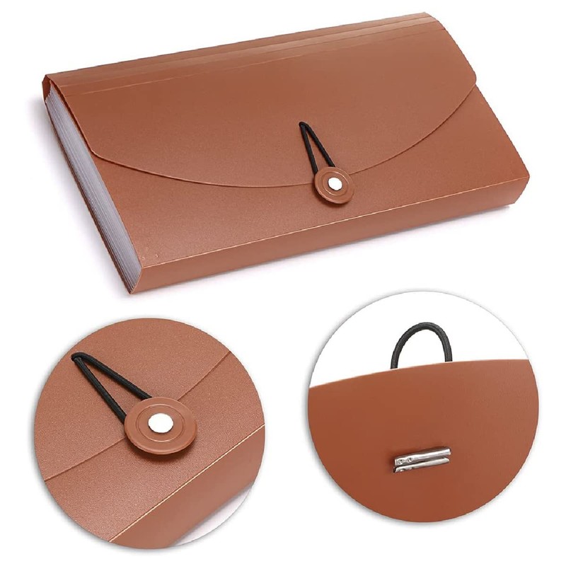 3 Pack 13 Pocket Check Bill Folder, Expandable Coupon Currency