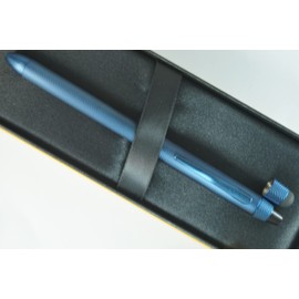 Cross Tech3+ with Sophisticated Brushed Dark Blue diamond pattern finish Barrel & interchangeable cap tops, Multi-function Pen - 0.5 MM Lead Pencil, Black Ink Refill & Red Ink Refill in One Pen.