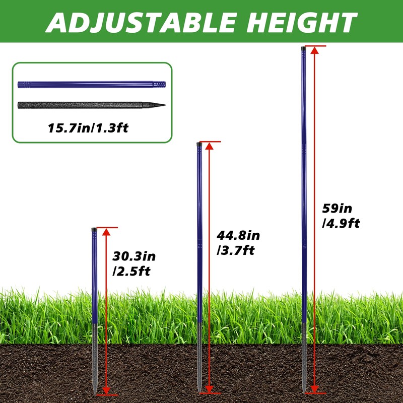 Qufiona Agility Poles, 6 Pack 4.9FT Metal Soccer Training Poles