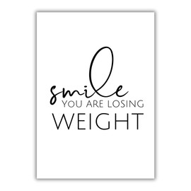 Papierkind Poster - Bathroom Sayings Smile You Are Losing Weight | Bathroom Typography Poster for Bathroom & Toilet | Gift Wall Pictures & Home Decor | DIN A4 without Frame (A87)