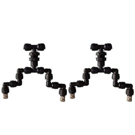 Lpraer 2PACK Reptile Mister Nozzles, 360° Cooling Mist Nozzles, 1/4'' Reptile Misting Nozzles, T Double Misting Assembly Fogger Fine Mist Nozzles for Reptile Terrarium, Plants, Amphibians, Tank