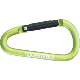 TRUSCO TKN550GN Carabiner Wire Diameter 0.2 x 2.0 inches (5 mm) x 2.0 inches (5 mm) D Shape Green