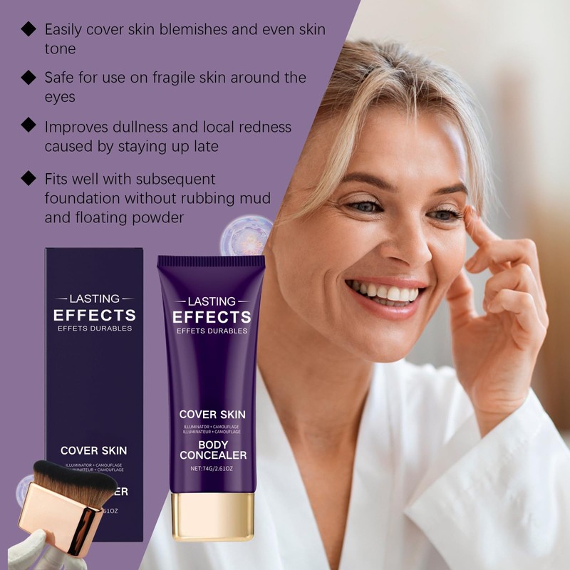 SHEBEEDO Body Concealer Foundation with Brush,Full Coverage Tattoo Cover Up