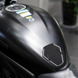 Tank Pad for Kawasaki Eliminator/SE Eliminator400 450 50 (2024~) | Ninja E-1 / Z e-1 Motorcycle Gas Tank Protector Fuel Tank Sticker Accessory Parts Anti Slip Scratch Durable Honeycomb Design (Gray 1