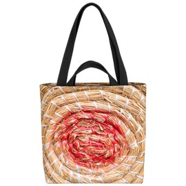 VOID Target Straw Bow Bag 33 x 33 x 14 cm, 15 L Shopping Bag, multicoloured, Casual