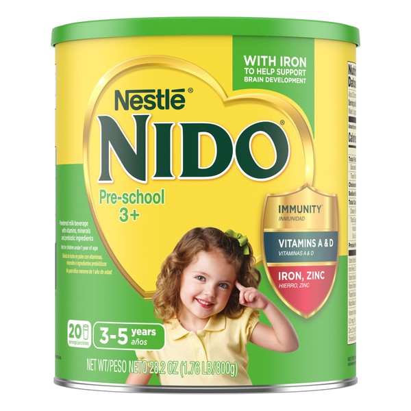 Nestle Nido 3+ Toddler Powdered Milk Beverage, 1.76 Pound