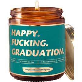 Funny Graduation Gift - Happy Graduation Scented Candle - Appreciation Gifts for High School Grad, College University Graduates | Class of 2025 Funny Gift for Men and Women, Him or Her