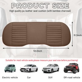 Sylvil - Funda para asiento trasero de coche, protector de cojín de asiento trasero de piel sintética transpirable con bolsa de almacenamiento, almohadilla para banco trasero se adapta al 95% del