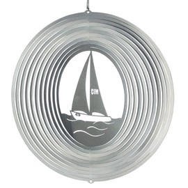 CIM Edelstahl Windspiel - SEGELBOOT 290 - lichtreflektierend - Abmessung: 29x30cm - inkl. Aufhängung - Gartenddeko Metall