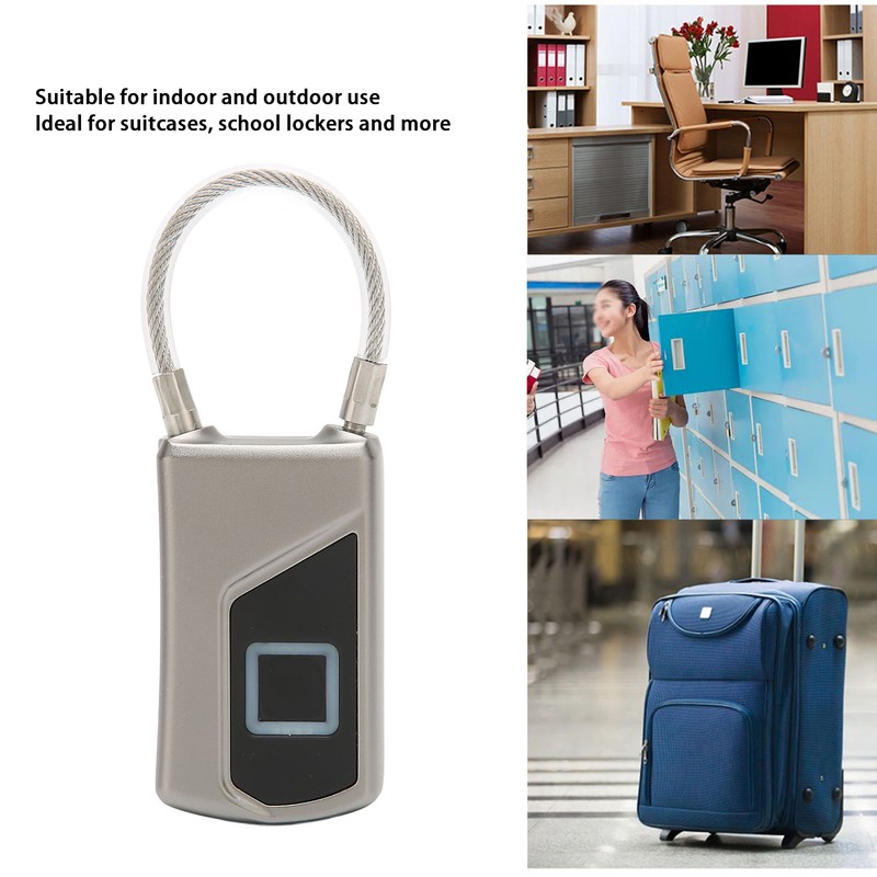 Fingerprint Padlock IP65 Waterproof 0.5S Fast 10 Sets Fingerprints Automatic