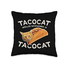 Tacocat Spelled Backwards Is Tacocat Cat & Taco Love Throw Pillow