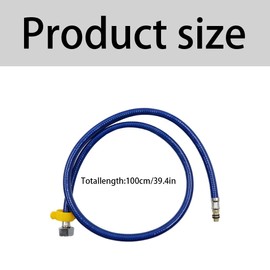 Reinforced Hose 100 cm Flex Hose 1/2 Inch Stainless Steel Reinforced Hose for Tap, Washbasin, Tap, Bathroom, Kitchen Flex Hose Fitting, Connection Hose/Extension Water Connection
