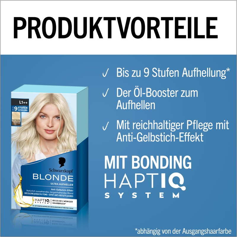 Schwarzkopf Blonde Lightener L1++, Hair Dye for Oil-Activated Hair Lightening