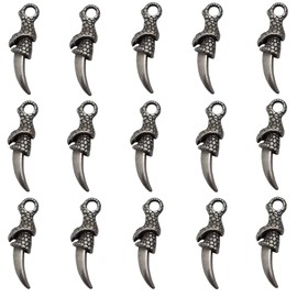 Ginyrerd 15 pcs Retro Hell Dragon Claw DIY Metal Snake Bone Thick Chain Necklace Pendant Accessories Amulet Keychain Mens Charm Jewelry Crafts Decorative