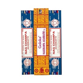 12Babyline Best of Nag Champa Agrabathi 2 x Satya 15 g and 1 x Golka 16 g Incense Sticks in Set