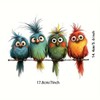 Cartoon Bird Pattern Window Sticker, 4 Counts/set Cute Bird Pattern
