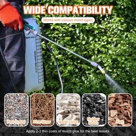 Mulch Glue, 256OZ Rock Glue for Landscaping, Strong Pea Gravel Binder Stabilizer, Max Mulch Lock Anchor Spray, Safe Landscape Adhesive for Garden Border Decor Dries Clear