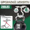 [Upgraded] 200LBS 4Pcs Rotatable Ceiling Hooks with 4 Screw Points
