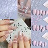3 Sheets French Bow Nail Stickers for Nail Art, 3D
