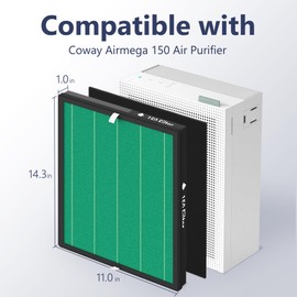 FCFMY 1 Pack 150 True HEPA Replacement Filter Set for Coway Airmega 150 Air Purifi er with 2 Activated Carbon Filters, Part Number AP-1019C-FP