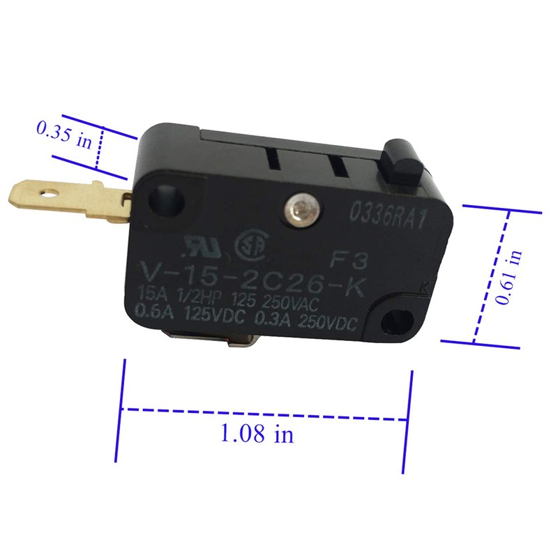 LONYE V-15-2C26-K Switch Snap Action Micro Switch Replacement for OMRON