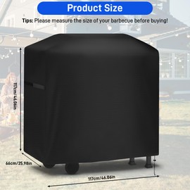 Hejo BBQ Cover, Barbeque cover Waterproof Outdoor, Heavy Duty Large Barbecue Grill Covers, Windproof, Dustproof & UV Resistant Gas BBQ Cover, 420D Oxford Fabric Dust Cover for Grills (117×66×117cm)