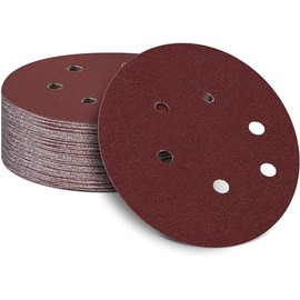 150 mm Sanding Discs for Random Orbital Sanders 400 Grit 150 mm Sandpaper 6 Hole Sanding Sheets for Wood Materials Chipboard Metal (Pack of 50)