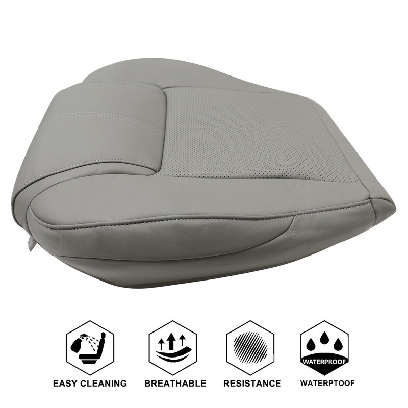 NLQR Replacement Front Seat Cover Gray Microfiber Leather Compatible with
