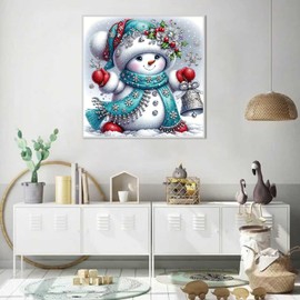 JFYHAB - Kits de arte de diamante de muñeco de nieve 5D para adultos, principiantes, kits de pintura de diamantes de Navidad, pintura de taladro redondo completo por Diamonds Dot Gem Art para adultos