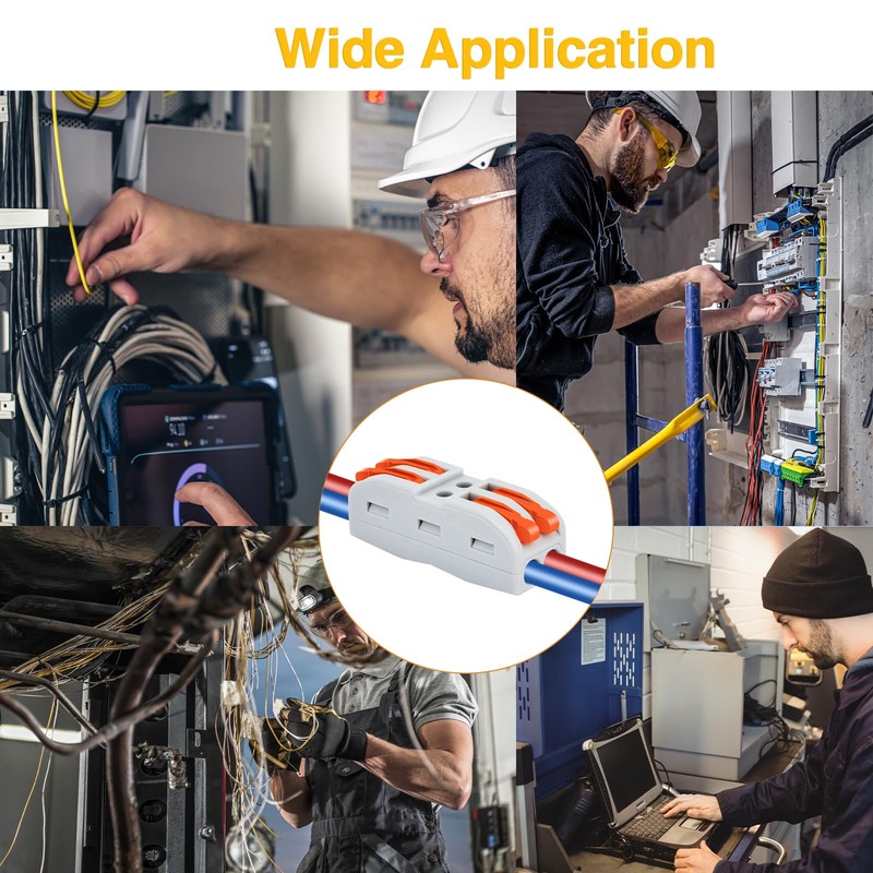 100pc Inline Compact Splicing Wire Connectors, USUPERINK Inline Wire Connector,